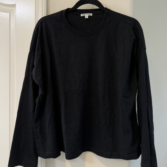 Reformation Tops - Reformation Black Flare-Sleeve Long Sleeve
